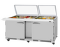 Turbo Air PST-72-30-FB-N-GL 72 5/8" 2 Doors 30 Pan Sandwich / Salad Prep Table