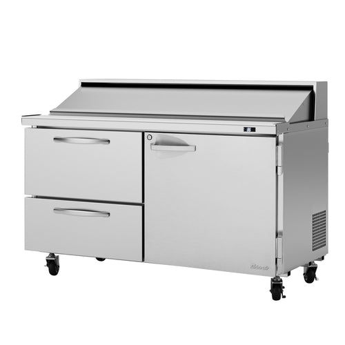 Turbo Air PST-60-D2R(L)-N 60 1/4" 1 Door 16 Pan Sandwich / Salad Prep Table