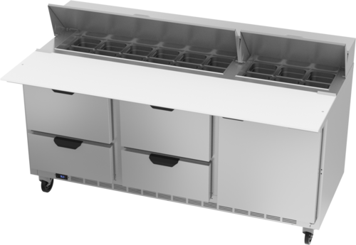 Beverage-Air SPED72HC-18C-4 72" 1 Door 19 Pan Sandwich / Salad Prep Table