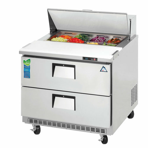 Everest EPBNSR2-D2 35 5/8" 2 Drawer 9 Pan Sandwich / Salad Prep Table
