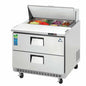 Everest EPBNSR2-D2 35 5/8" 2 Drawer 9 Pan Sandwich / Salad Prep Table