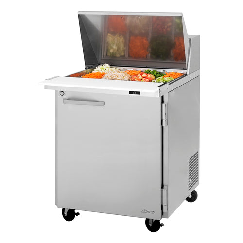 Turbo Air PST-28-12-N(-L) 27 1/2" 1 Door 12 Pan Mega Top Sandwich / Salad Prep Table
