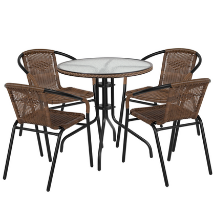 Flash Furniture TLH-087RD-037BN4-GG Patio Dining Set