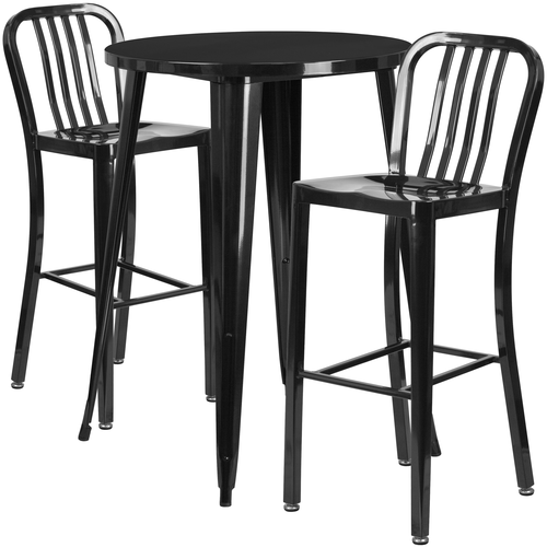 Flash Furniture CH-51090BH-2-30VRT-BK-GG Patio Dining Set