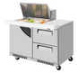 Turbo Air TST-48SD-12M-D2R(L)-FB-N 48 1/4" 1 Door 12 Pan Mega Top Sandwich / Salad Prep Table
