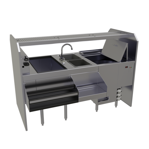 Glastender PSC-66R 66" Underbar Ice Bin / Cocktail Station