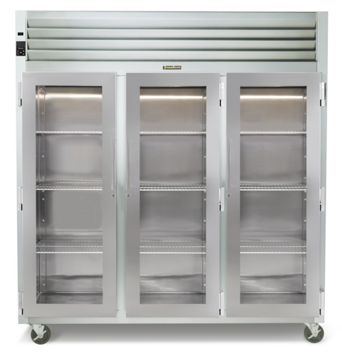 Traulsen G32011 76 1/4" 3 Section Glass Door Reach-In Refrigerator