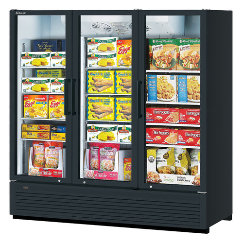 Turbo Air TGF-72SDH-N 78" 3 Section Freezer Merchandiser