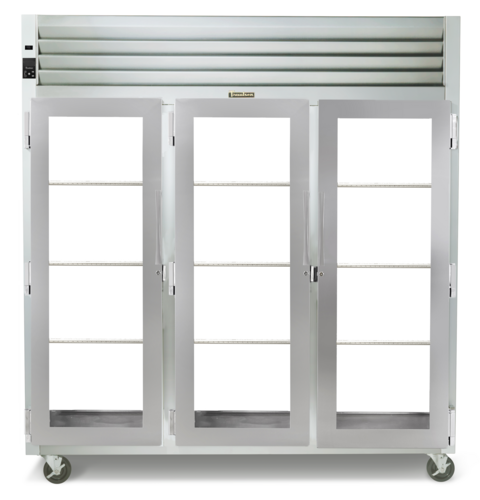 Traulsen RHT332NP-HHG 76 1/4" 3 Section Glass Door Pass-Thru Refrigerator