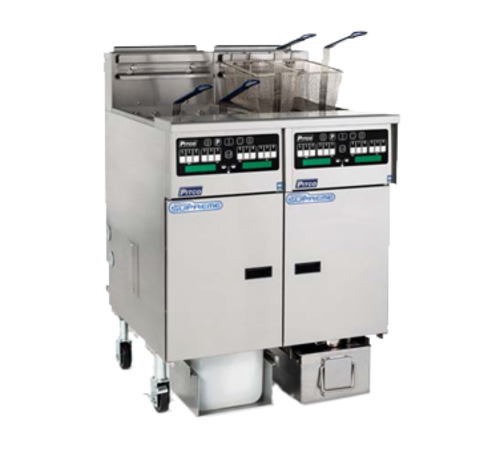 Pitco SSHLV14C-2/FD 31 1/4" (2) 30 lb Gas Fryer Battery