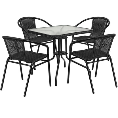 Flash Furniture TLH-073SQ-037BK4-GG Patio Dining Set