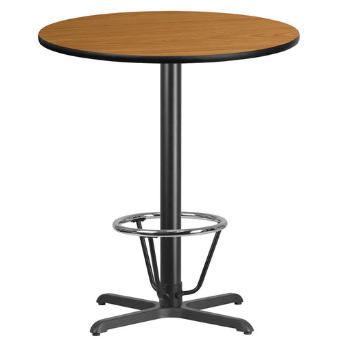 Flash Furniture XU-RD-36-NATTB-T3030B-3CFR-GG Dining Table