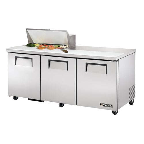 True TSSU-72-08-HC 72 3/8" 3 Doors 9 Pan Sandwich / Salad Prep Table