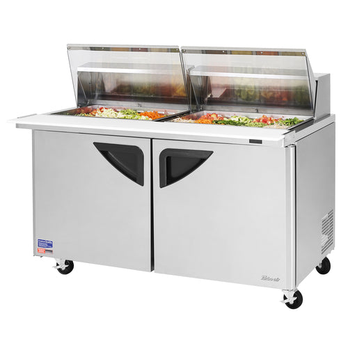 Turbo Air TST-60SD-24-N-CL 60 1/4" 2 Doors 24 Pan Mega Top Sandwich / Salad Prep Table