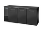 True TBB24-72-3S-Z1-BST-B-1 72 1/8" Solid Door Back Bar Cooler