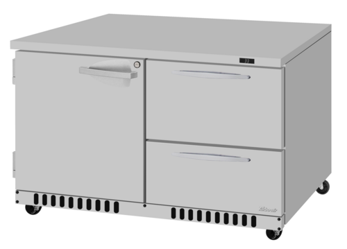 Turbo Air PUR-48-D2R(L)-FB-N 48 1/4" Solid Door Undercounter Refrigerator