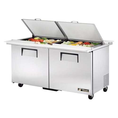 True TSSU-60-24M-B-DS-ST-HC 60 3/8" 2 Doors 24 Pan Mega Top Sandwich / Salad Prep Table