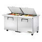 True TSSU-60-24M-B-DS-ST-HC 60 3/8" 2 Doors 24 Pan Mega Top Sandwich / Salad Prep Table