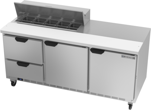 Beverage-Air SPED72HC-10-2 72" 1 Door 12 Pan Sandwich / Salad Prep Table
