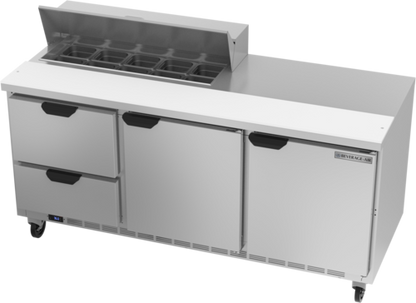 Beverage-Air SPED72HC-10-2 72" 1 Door 12 Pan Sandwich / Salad Prep Table