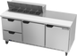 Beverage-Air SPED72HC-10-2 72" 1 Door 12 Pan Sandwich / Salad Prep Table