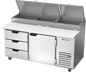 Beverage-Air DPD67HC-3 67" 2 Doors Pizza Prep Table