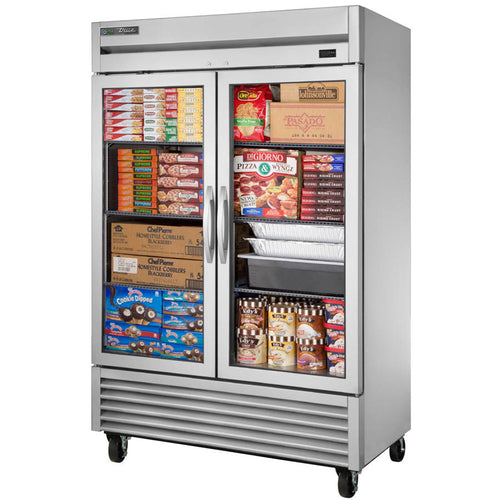 True TS-49FG-HC~FGD01 54 1/8" 2 Section Glass Door Reach-In Freezer