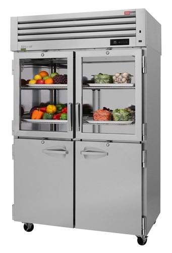 Turbo Air PRO-50R-GSH-N 51 3/4" 2 Section Solid & Glass Door Reach-In Refrigerator