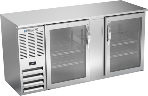 Beverage-Air BBN68HC-FG-S 68" Glass Door Back Bar Cooler