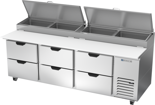 Beverage-Air DPD93HC-6 93" 6 Drawer Pizza Prep Table