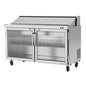 Turbo Air PST-60-G-N 60 1/4" 2 Doors 16 Pan Sandwich / Salad Prep Table