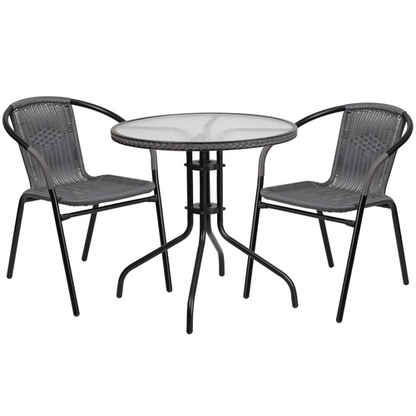 Flash Furniture TLH-087RD-037GY2-GG Patio Dining Set
