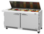 Turbo Air PST-60-24-FB-N-FL 60 1/4" 2 Doors 24 Pan Mega Top Sandwich / Salad Prep Table
