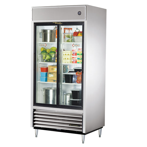 True TSD-33G-HC-LD 39 1/2" 2 Section Glass Door Reach-In Refrigerator