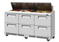 Turbo Air TST-72SD-D6-FB-N 72 5/8" 6 Drawer 19 Pan Sandwich / Salad Prep Table