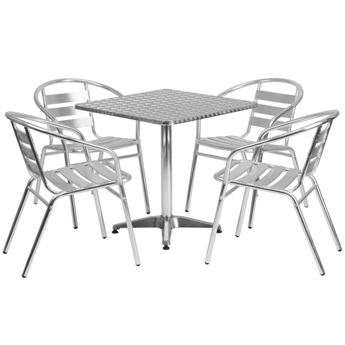 Flash Furniture TLH-ALUM-28SQ-017BCHR4-GG Patio Dining Set