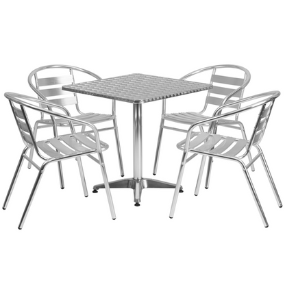Flash Furniture TLH-ALUM-28SQ-017BCHR4-GG Patio Dining Set