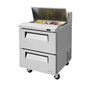 Turbo Air TST-28SD-D2-N 27 1/2" 2 Drawer 9 Pan Sandwich / Salad Prep Table