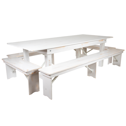 Flash Furniture XA-FARM-5-WH-GG 40" Dining Table