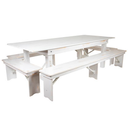Flash Furniture XA-FARM-5-WH-GG 40" Dining Table