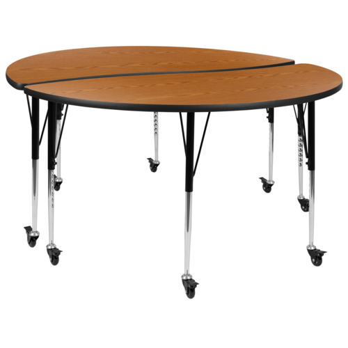 Flash Furniture XU-GRP-A60-HCIRC-OAK-T-A-CAS-GG 60" Dining Table