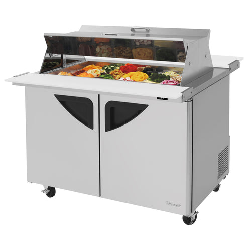 Turbo Air TST-48SD-18-N-DS 48 1/4" 2 Doors 18 Pan Mega Top Sandwich / Salad Prep Table
