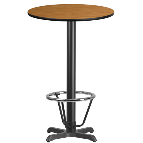 Flash Furniture XU-RD-24-NATTB-T2222B-3CFR-GG Dining Table