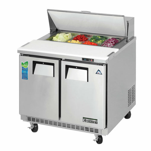 Everest EPBNSR2 35 5/8" 2 Doors 9 Pan Sandwich / Salad Prep Table