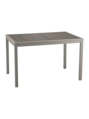 Florida Seating TEAK INLAY32X48 GRAY-GRAY TFT 48" Patio Table