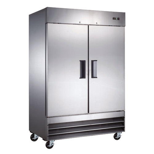 Omcan 50025 54" 2 Section Solid Door Reach-In Freezer