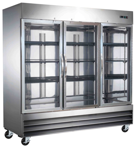 Entree ERB3X-G-SI 80 7/8" Solid Door Reach-In Refrigerator