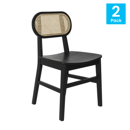 Flash Furniture SK-220902-NATBLK-GG 17 1/2" Dining Chair