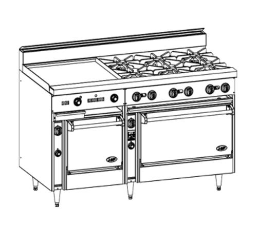 Jade Range JBR-36G-4-2436C 60" Gas Restaurant Range