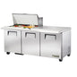 True TSSU-72-15M-B-HC 72 3/8" 3 Doors 15 Pan Mega Top Sandwich / Salad Prep Table